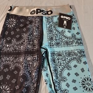 PSD Bandana Print Leggings - Black and Blue. NWT